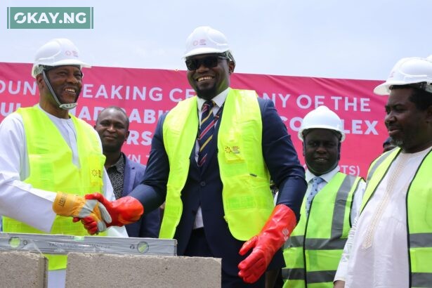 L-R: Prof. Tanko Ishaya (Vice-Chancellor, UNIJOS), Dr. Ubon Udoh (MD/CEO, ASR Africa), Prof. Ishaya Pam (Chairman, UNIJOS Sports Committee), and Prof. Joash Amupitan, SAN (Dep. Vice-Chancellor, Administration, UNIJOS) at the ground breaking ceremony of the ultra-modern Abdul Samad Rabiu Sports Complex at the University of Jos