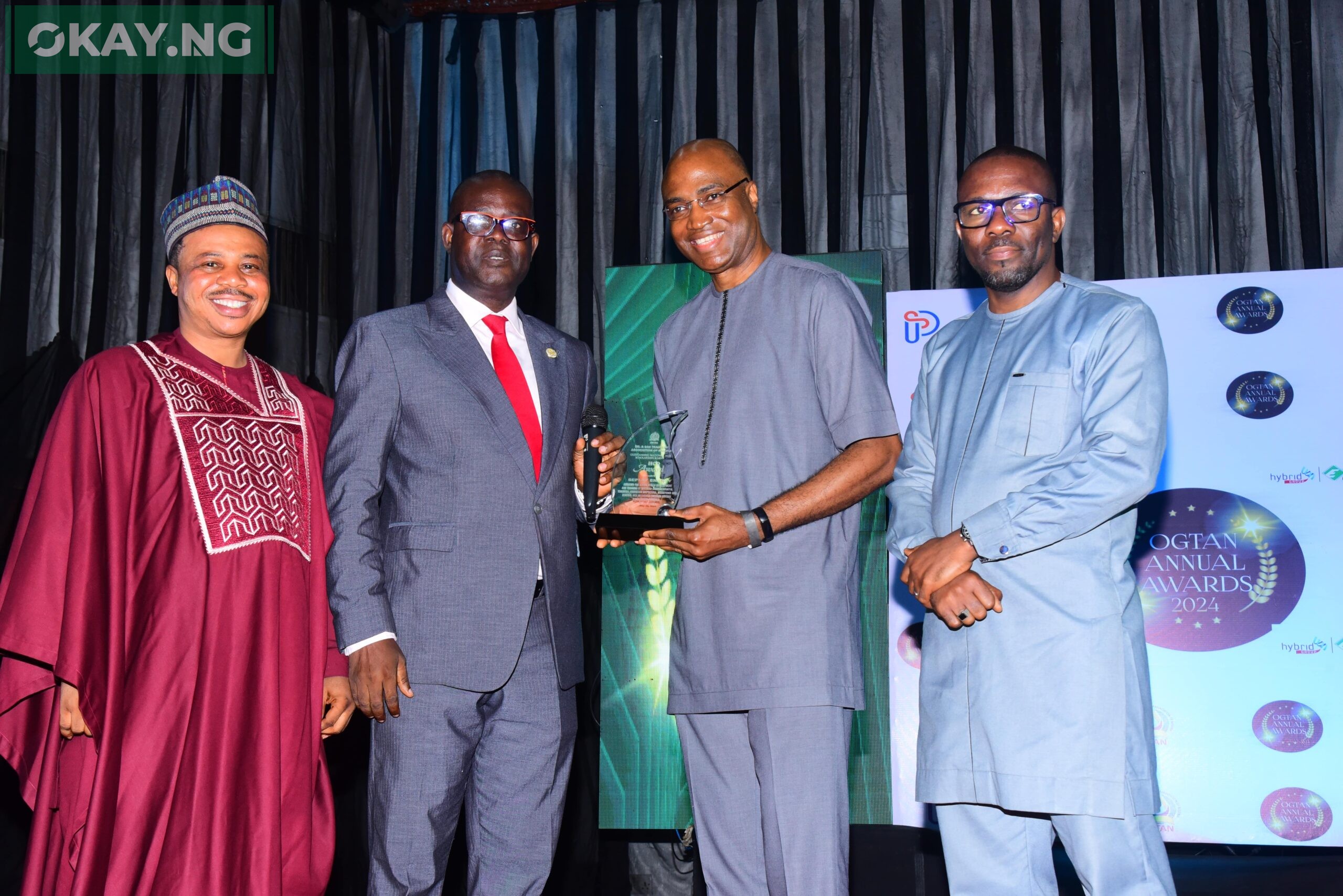 R-L: Manager, Corporate Communications, Seplat Energy Plc, Stanley Opara; Senior Manager, Process, Planning & Performance Management, Supply Chain Management, Akinyemi Akinyoade; Chairman, Board of Trustees, Oil & Gas Trainers' Association of Nigeria (OGTAN), Dr. Afe Mayowa; and Lead Nigerian Content, Simeon Ogari, at the OGTAN Annual HCD Awards, where Seplat Energy was recognised for its Outstanding National HCD Scholarship Scheme in Lagos ... recently