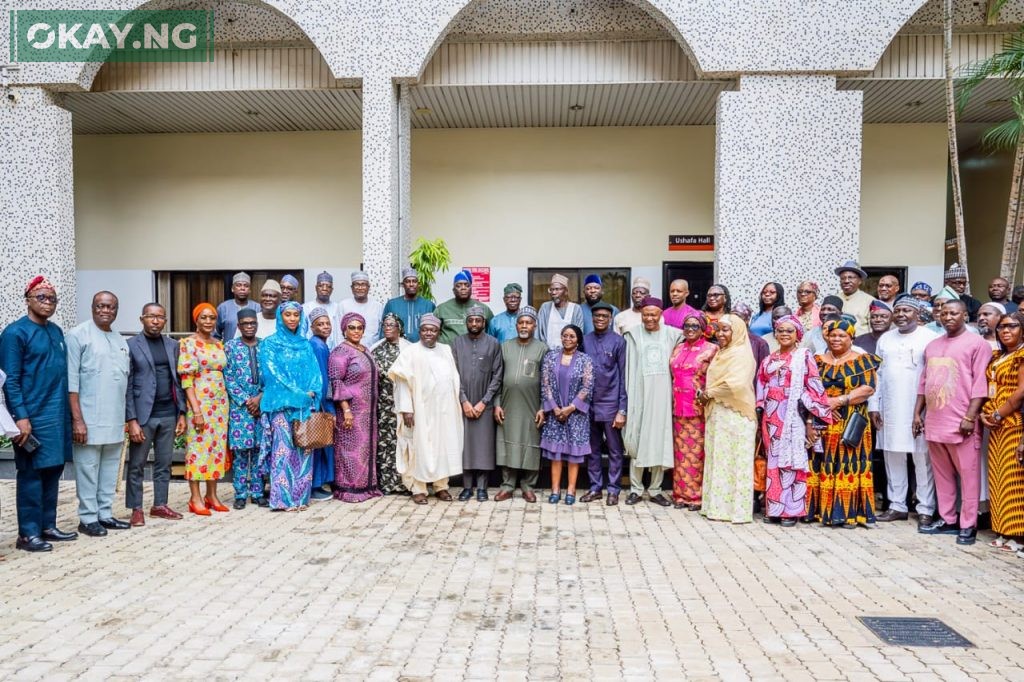 The Director General, NITDA, Kashifu Inuwa, CCIE in group photograph with Honourable Minister for State, Prof Tahir Mamman during the National Stakeholders’ Dialogue and High-Level Policy Committee meeting on the review of the basic education curriculum held on Thursday August 8, 2024 at Rockview Hotel, Wuse 2, Abuja