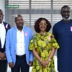 L-R: ThankGod Otorkpa, General Manager, Regional Operations (North), MTN Nigeria, Shoyinka Shodunke, Chief Information Officer, MTN Nigeria; Engineer Joseph Emeshili, Head, Spectrum Planning, Nigerian Communications Commission (NCC); Ugonwa Nwoye, Chief Customer Relations Officer (CCRO), MTN Nigeria; Tobe Okigbo, Chief Corporate Services and Sustainability Officer (CCSSO) MTN Nigeria; and Osaze Ebueku, Senior Manager, Sponsorships and Promotions, MTN Nigeria during the launch of MTN 5G Experience Center in Abuja.