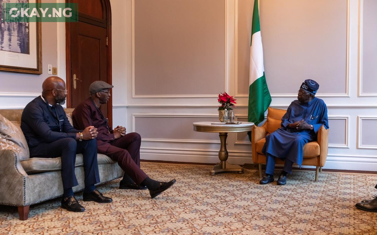 MTN Group CEO/President, Ralph Mupita and MTN Nigeria Chairman, Dr. Ernest Ndukwe with President Bola Tinubu