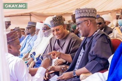 Left: MD/CEO, ASR Africa, Dr. Ubon Udoh; the Emir of Moriki, Zamfara State; the Emir of Zazzau, His Highness, Mal. Ahmed Nuhu Bamalli CFR, LLD; the Governor of Kaduna State, H.E. Senator Uba Sani and the Speaker of the House of Reps, H.E. RT Hon. Tajudeen Abbas, PhD during the groundbreaking ceremony in Zaria, Kaduna State.