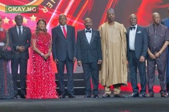 L-R: Representative of the Nigerian First Lady and Secretary to the Lagos State Government, Barr. Bimbola Salu-Hundeyin; Chief of Staff to Ekiti State Governor, Mr. Adeniyi Adebayo; Group Managing Director/CEO, Zenith Bank Plc, Dame Dr. Adaora Umeoji, OON; Governor of Lagos State, Mr. Babajide Sanwo-Olu; Wife of the Founder & Chairman of Zenith Bank Plc, Mrs. Kay Ovia; Vice President, Federal Republic of Nigeria, Senator Kashim Shettima, GCON; Founder & Chairman, Zenith Bank Plc, Jim Ovia, CFR; Governor of Borno State, Prof. Babagana Zulum; Governor of Ondo State, Mr. Lucky Aiyedatiwa; Deputy Governor of Osun State, Prince Kola Adewusi; Chairman of Access Holding Plc, Mr. Aigboje Aig-Imoukhuede, CFR; Minister of Industry, Trade & Investment, Dr. Jumoke Oduwole; and the Publisher of Thisday Newspaper, Prince Nduka Obaigbena at the Zenith Bank 35th Anniversary and Chairman’s Dinner held at Eko Hotel & Suites, Victoria Island, Lagos, at the weekend.