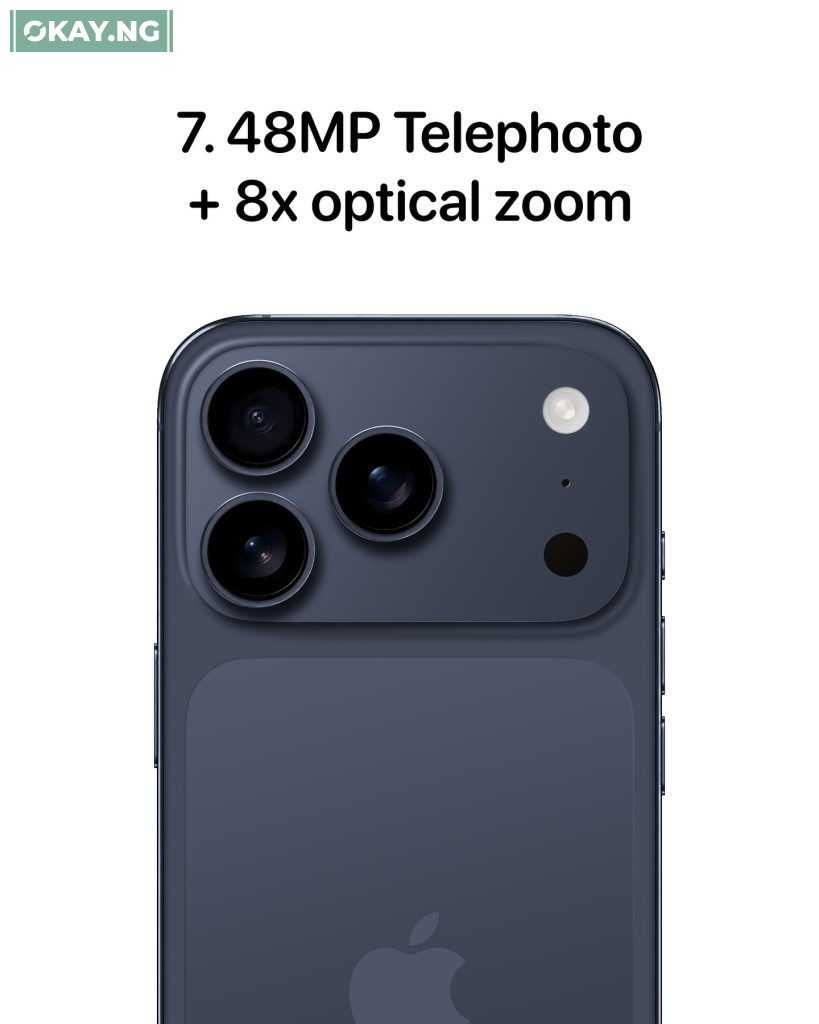 48 MP telephoto with 8× optical zoom