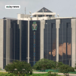 The headquarters of the Nigerian central bank in Abuja, Nigeria,.