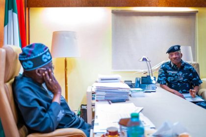 President Bola Tinubu with the Inspector General of Police Kayode Egbetokun 1392x906 1