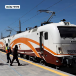 A view shows a Tanzania’s passenger electric train operated by Tanzania Railway Corporation (TRC)