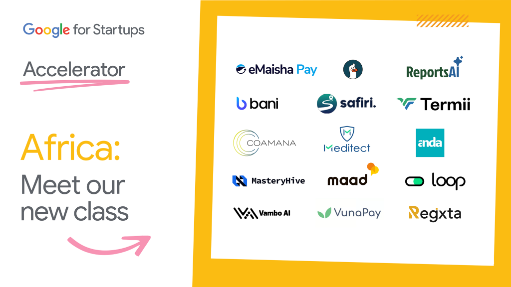 Four Nigerian AI startups (Bani, MasteryHive AI, Regxta, and Termii) selected for the 10th Google for Startups Accelerator Africa cohort.