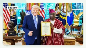 Nigerian Ambassador Kayode Are Presents Credentials to Trump