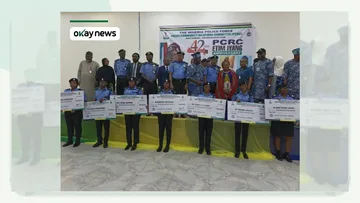 Junior police officers honoured at the 42nd anniversary celebration of the Police Community Relations Committee.