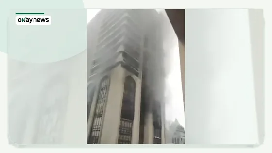 Fire Engulfs Polaris Bank Building on Lagos Island