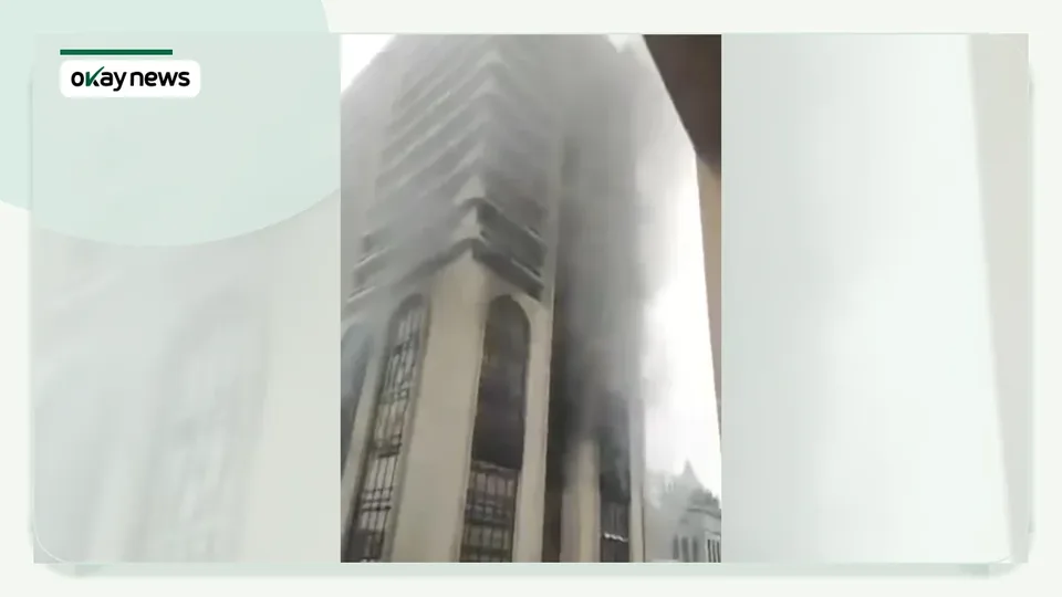 Fire Engulfs Polaris Bank Building on Lagos Island