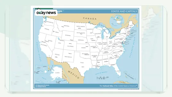 Map of all 50 US states and their capitals