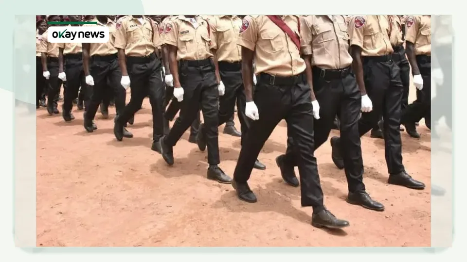 File Photo: Officers of the Federal Road Safety Corps (FRSC) parading