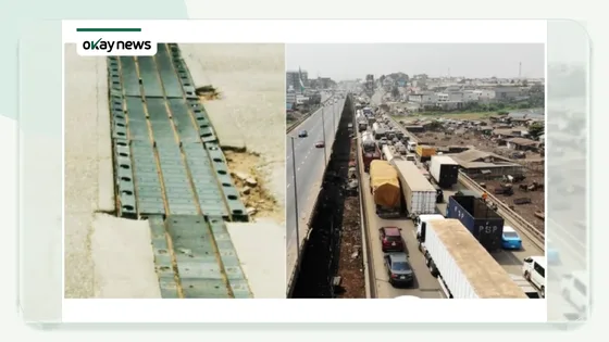 Kara Bridge expansion joint and traffic on the Lagos-Ibadan Expressway