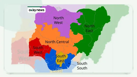 Map showing Nigeria’s six geopolitical zones
