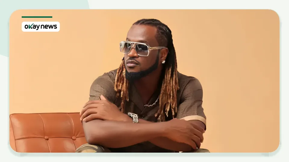 Nigerian singer Paul Okoye, known as Rudeboy, wearing sunglasses during a portrait session