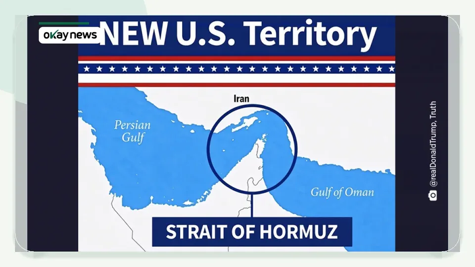 Trump Shares Image Identifying Strait of Hormuz as US Territory