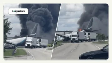 Amazon Cargo Plane Catches Fire After Miami Runway Overrun Crash